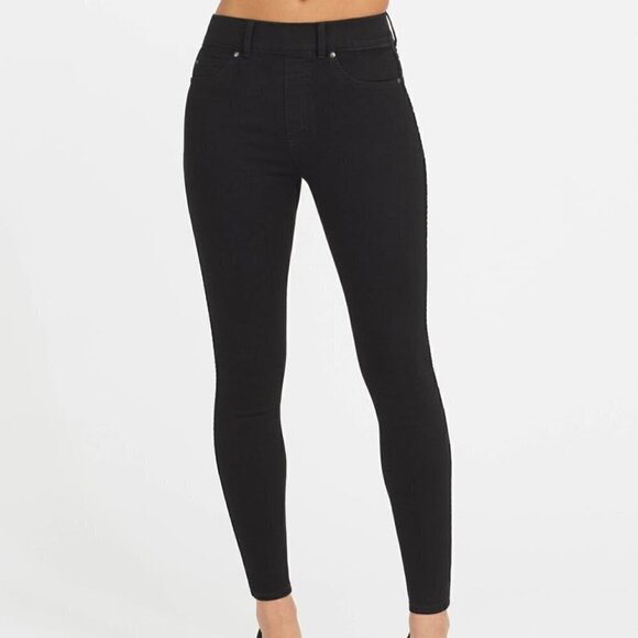 Spanx Ankle Skinny Jeans, Clean Black - Picture 2 of 6